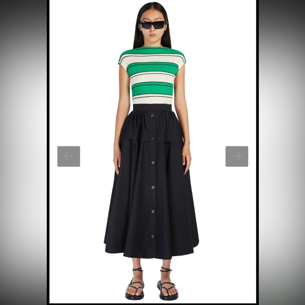 Max Mara Sportmax rib knit striped top green white new with tags